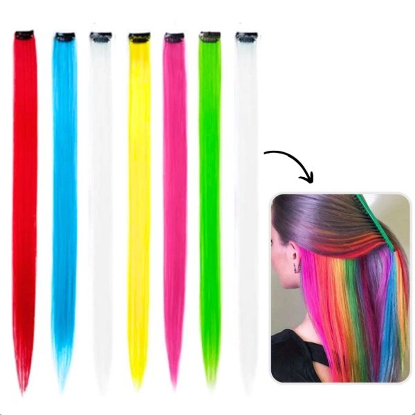 Producto - Extensiones Mechón de pelo colores surtidos x20u.