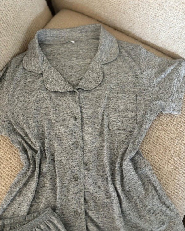 Producto - Pijama camisero corto - Gris - 2