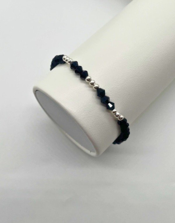 Producto - Pulsera Cristal Negro y Plata