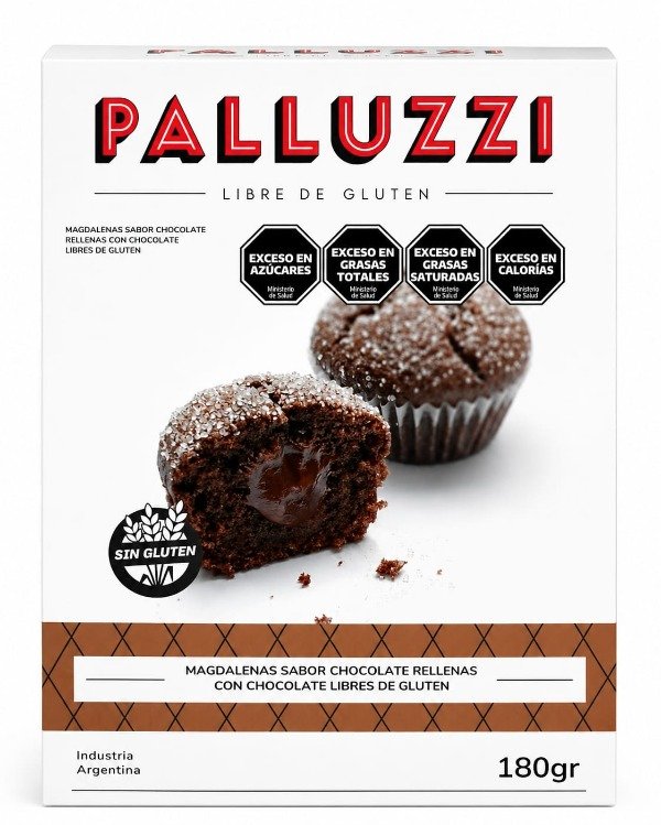 Producto - MAGDALENAS DE CHOCOLATE RELLENAS CON CHOCOLATE PALLUZZI