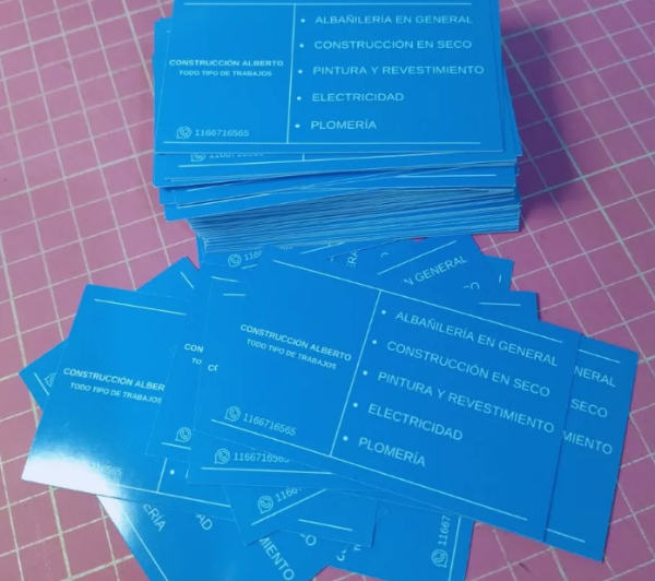 Producto - 100 Tarjetas de Presentación/Agradecimiento  9x5 cm - 17