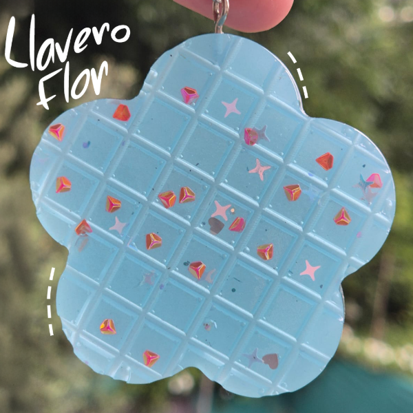 Producto - Llavero Flor Fantasía - Turquesa