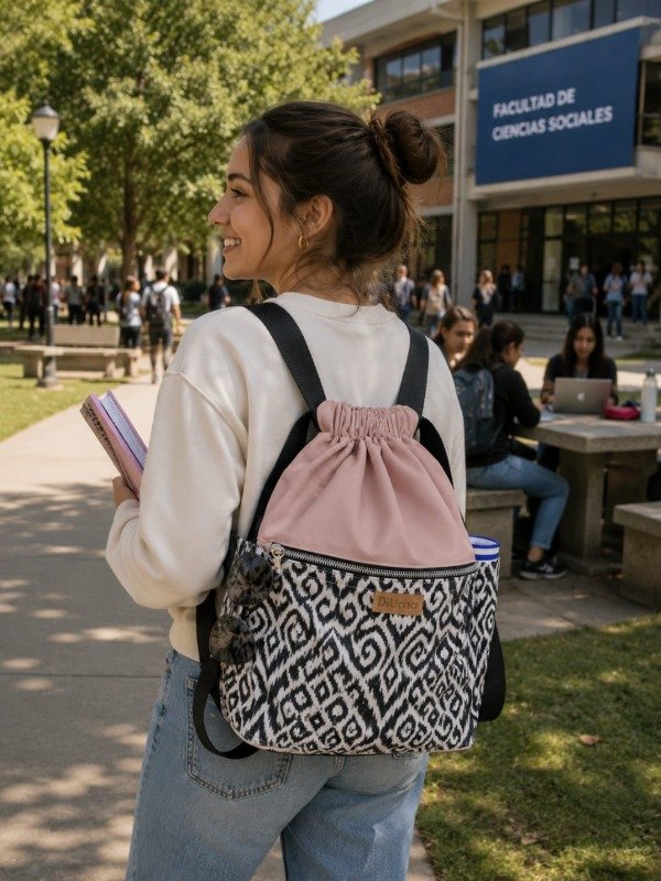 Producto - Mochila rosa y estampada - 0