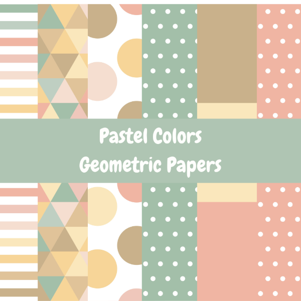 Producto - Colección papeles Digitales: Formas Geométricas en tonos pasteles - PA-GE02