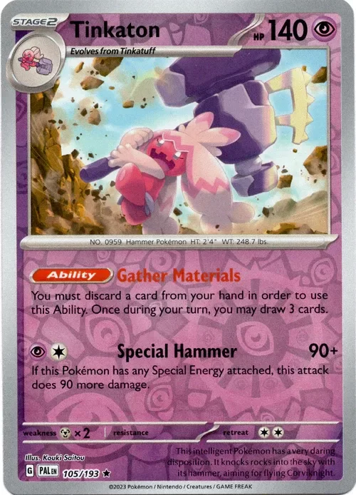 Producto - Tinkaton - 105/193 - Paldea Evolved - Reverse Holo