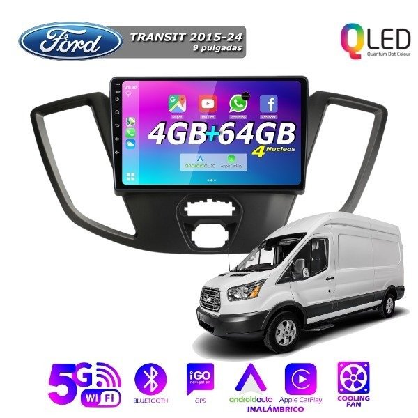 Producto - MULTIMEDIA FORD TRANSIT - 2015/24+ - 9 PULGADAS CARPLAY Y ANDROID AUTO
