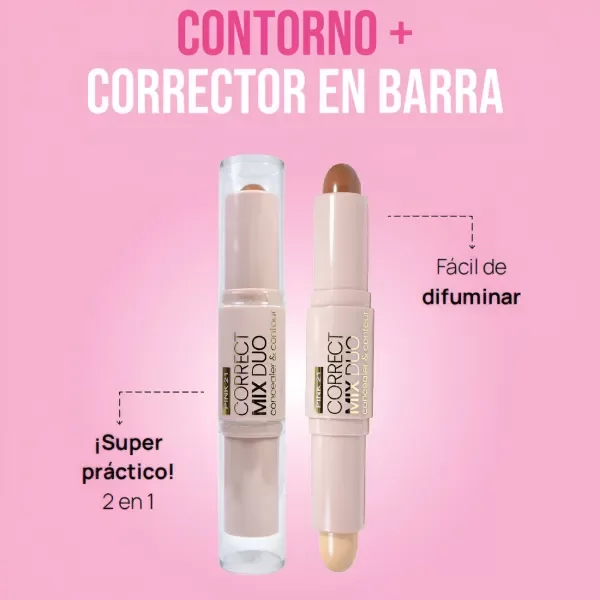 Producto - Corrector mix Duo + contorno TONO 01 - Pink 21 - 0