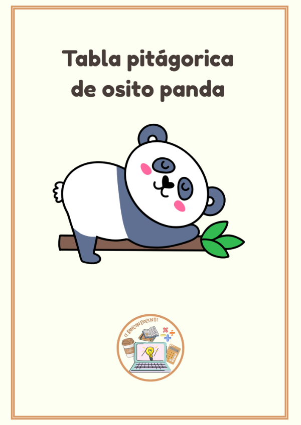 Producto - Tabla pitagórica- Temática osito panda