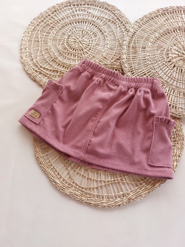 Producto - Pollera Cargo Fran - Rosa Chocolate - 1