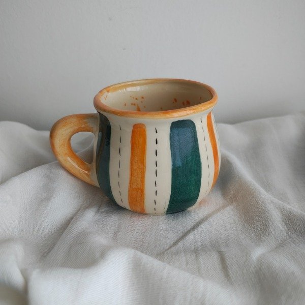 Producto - Taza Cachita - Franjas Naranjas