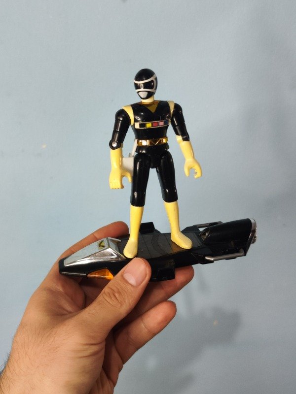 Producto - Power Rangers In Space Mini Figura + Nave Black Negro 10 cm - 0