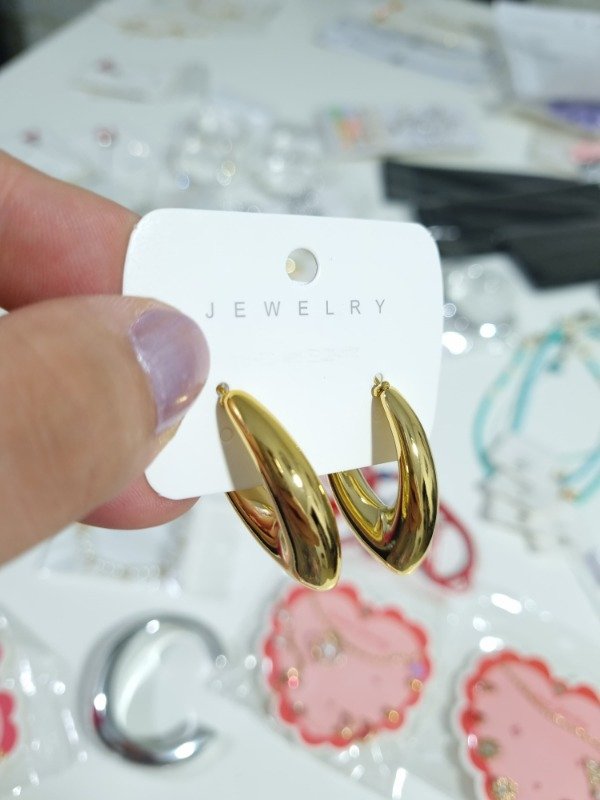 Producto - Aros Chunky V Dorados