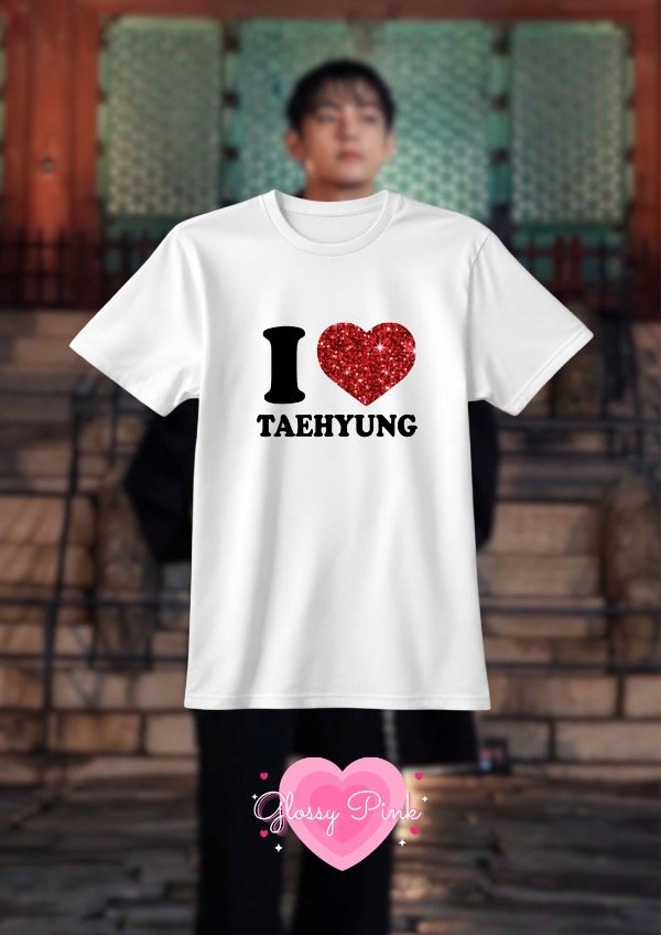 Producto - Remera I Love Taehyung - VINILO TEXTIL GLITTER