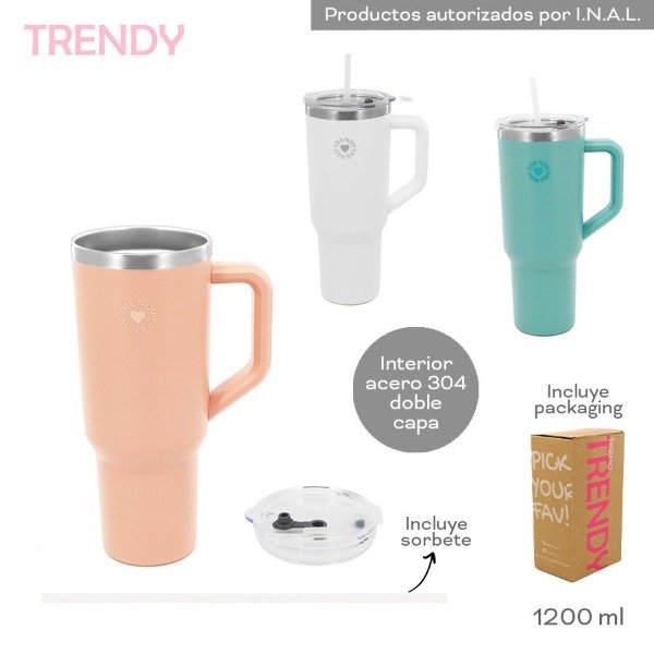 Producto - VASO TERMICO CON MANIJA TRENDY COD 18482B