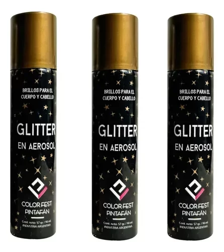 Producto - Glitter dorado x 90 cc pintafan para el cuerpo rostro pelo