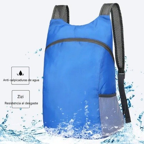 Producto - MINI MOCHILA PLEGABLE IMPERMEABLE LIVIANA COLORES SURTIDOS - 2