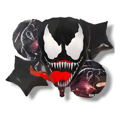Producto - Kit x5 globos metalizados de personaje VENOM