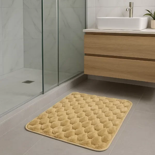 Producto - ALFOMBRE DE BAÑO 40x60 PANAL BEIGE