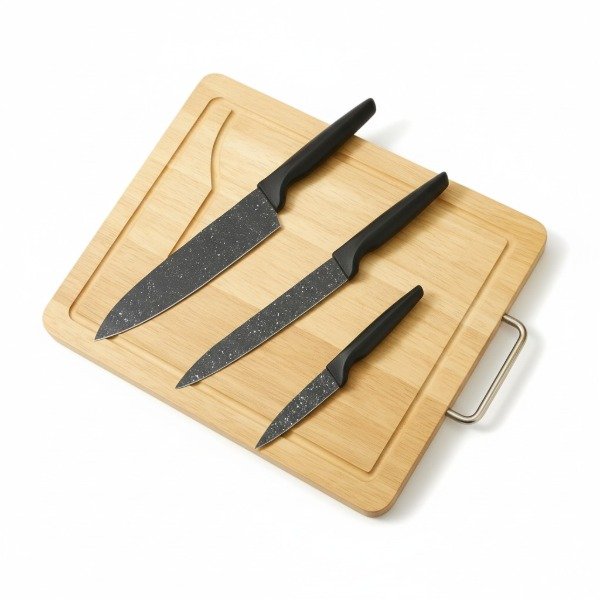 Producto - SET CUCHILLOS X3 EN BLISTER 20 cm 20 cm 12 cm COLOR NEGRO