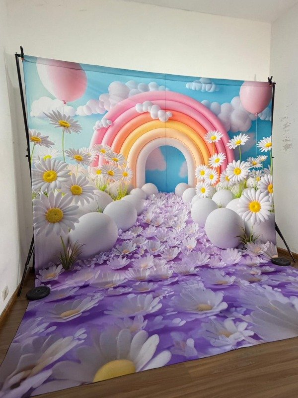 Fondo Infantil "Camino al Arcoíris de Margaritas"