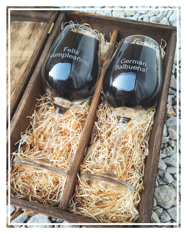 Producto - Caja de madera premium para copas o vinos