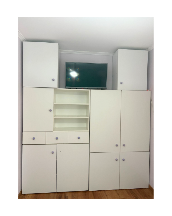 Producto - Mueble de melamina en módulos con estantes y cajones / juntos o separados