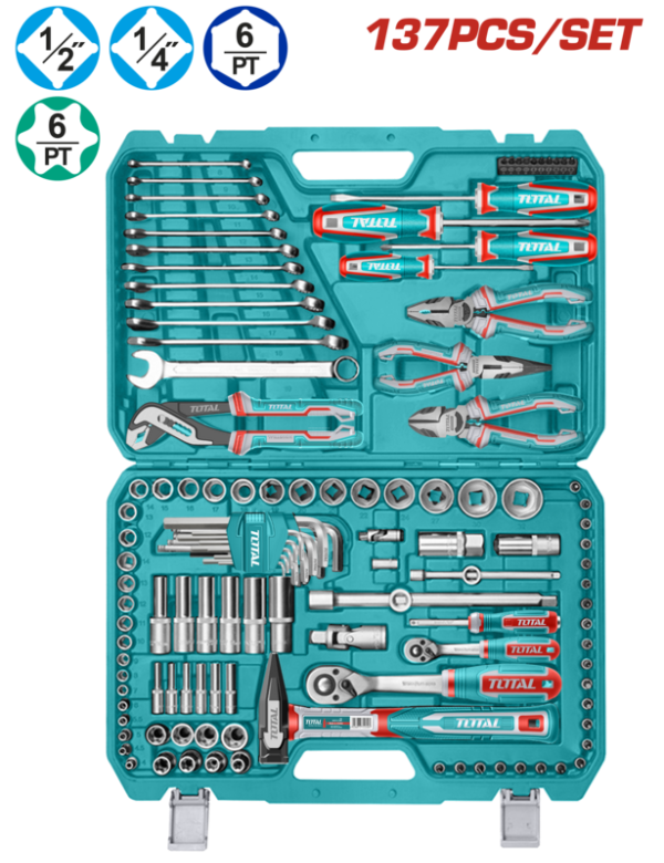 Producto - JUEGO DE HERRAMIENTAS MANUALES (137 PZS) - TOTAL