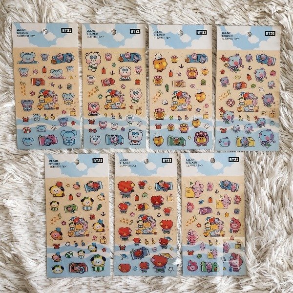 Producto - Stickers Clear Playa BT21