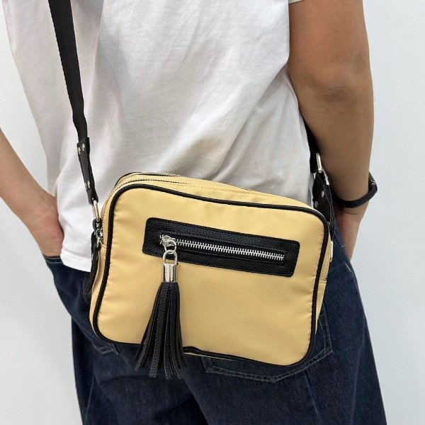 Producto - Bandolera Amarillo Pastel tela