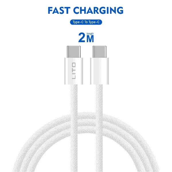 Producto - Cable Mallado Carga Rapida y Datos Pd 60w Lito Tipo C A Tipo C 2M