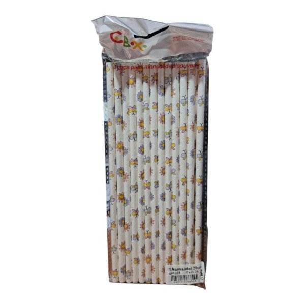 Producto - sorbete polipapel flores con mariposas
