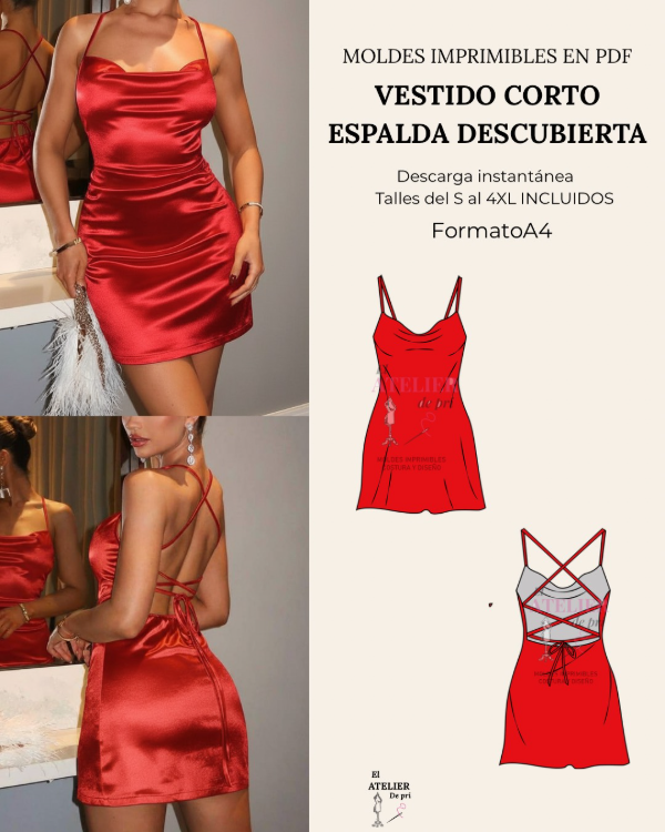 Producto - Vestido corto espalda descubierta
