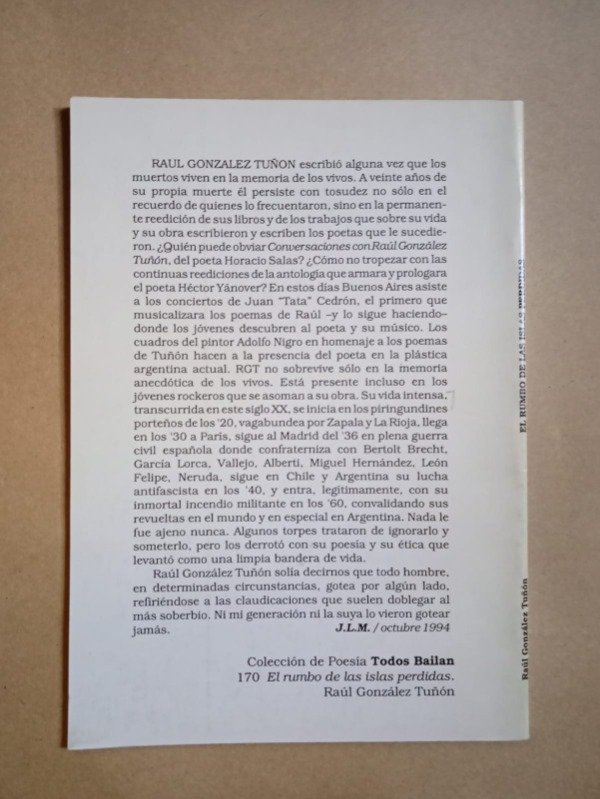 Producto - El rumbo de las islas perdidas - Raúl González Tuñón - De Tierra firme 1969 - 1
