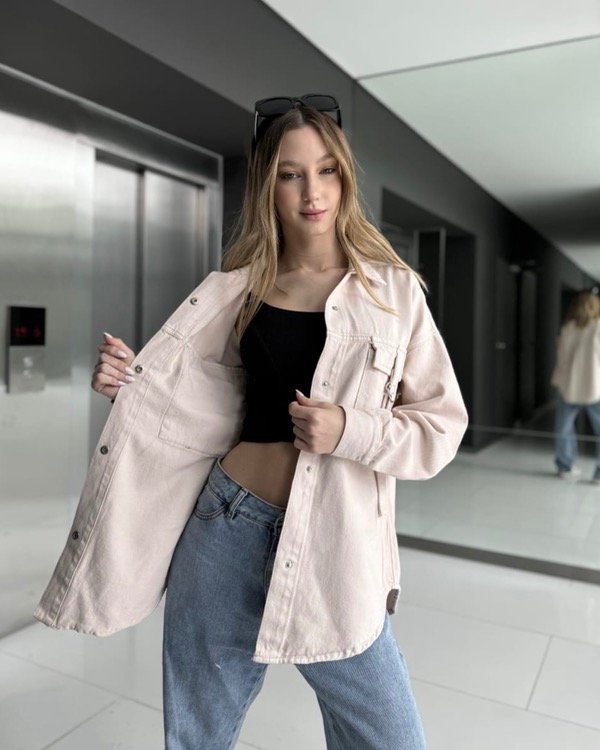 Producto - Camisaco cargo- cremita