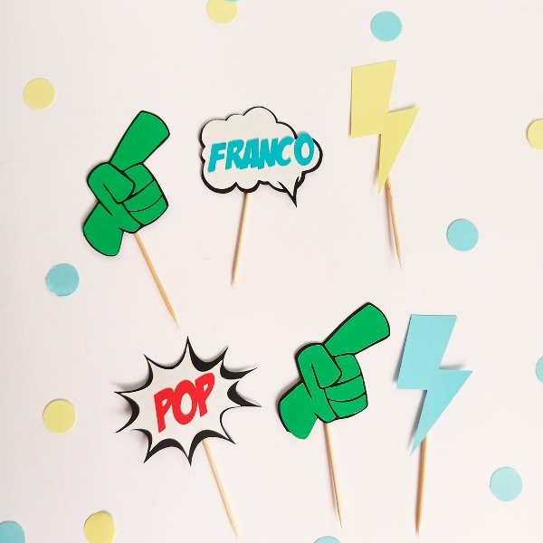 Producto - Pack x 6 mini toppers Teen Titans