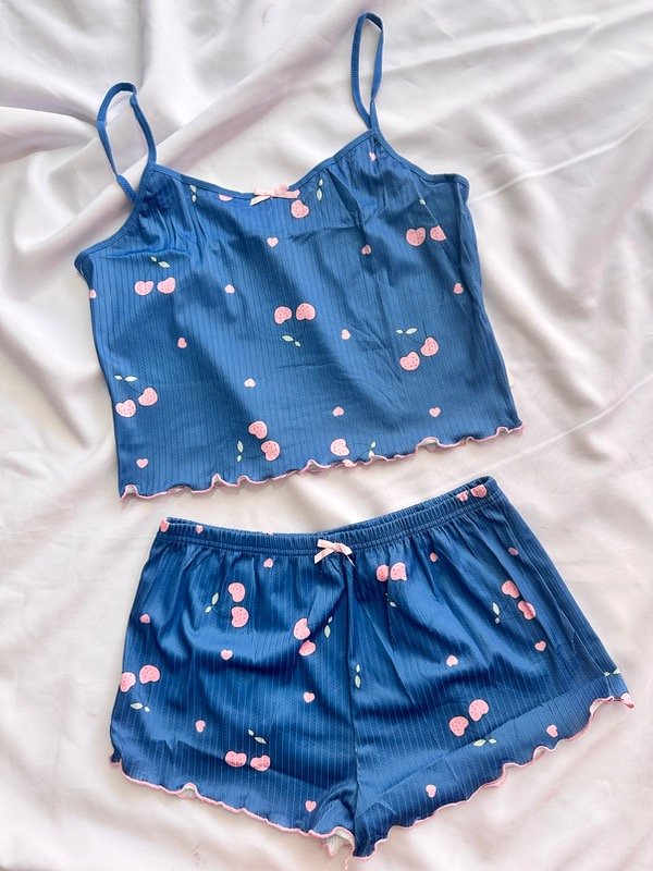 Producto - PIJAMAS CORTOS CEREZA - M/L y XL