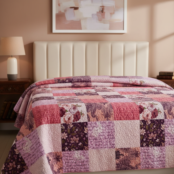 Producto - Cover Cubrecama 2 1/2 Plazas "Estampilla"