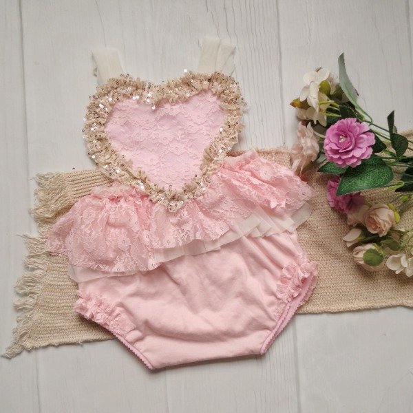 Producto - Body corazón Rosa 12/18m