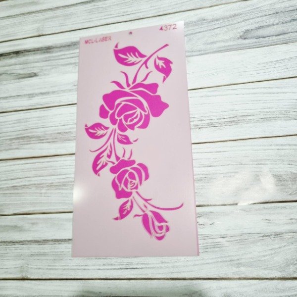 Producto - St 4372  Stencil Rosa de 30x15 cm