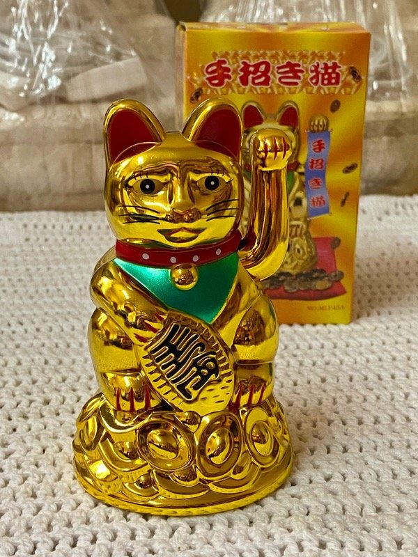 Producto - Gato de la suerte y fortuna - Dorado (grande)