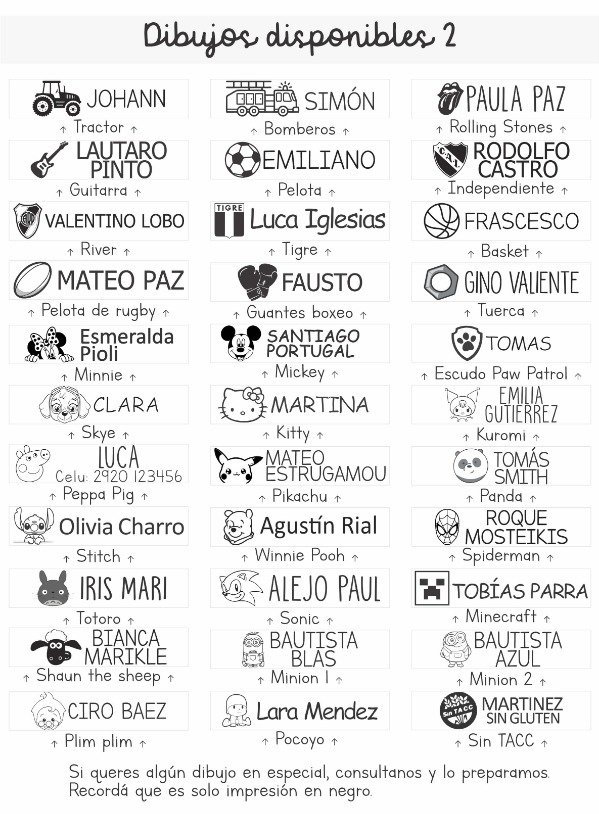 Producto - Pack x 120 Etiquetas Personalizada Con Nombre Para Ropa Pega Plancha - 3