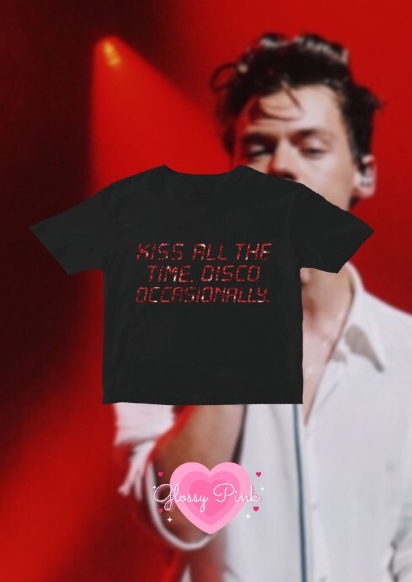 Producto - Baby Tee Kiss All The Time - VINILO TEXTIL GLITTER