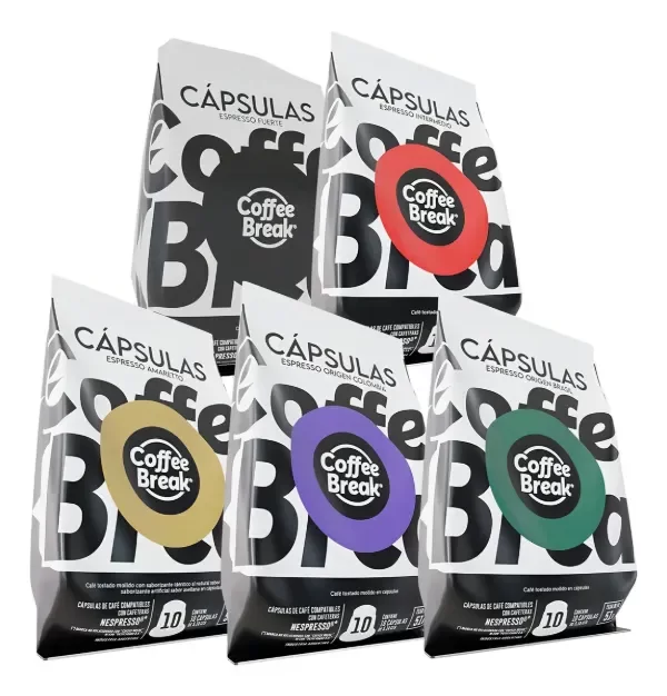 Producto - PACK 100 CAPSULAS COFFEE BREAK NESPRESSO.   Sabores en la descripcion