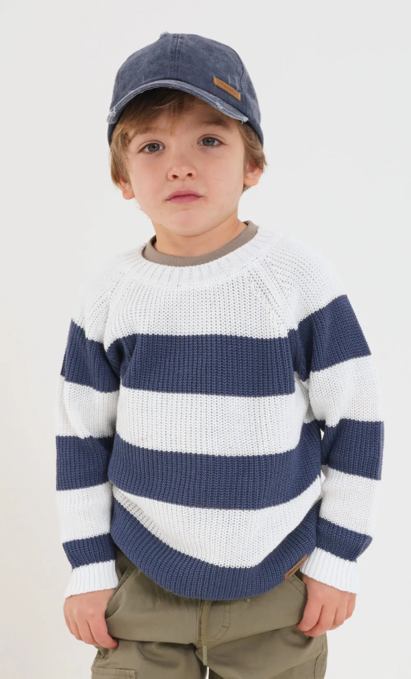 Producto - Tejido Kid Rayado Azulino MM