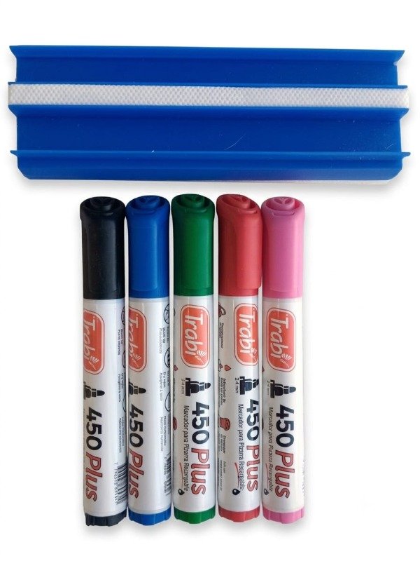Producto - Combo Pizarra - 5 Marcadores + Borrador