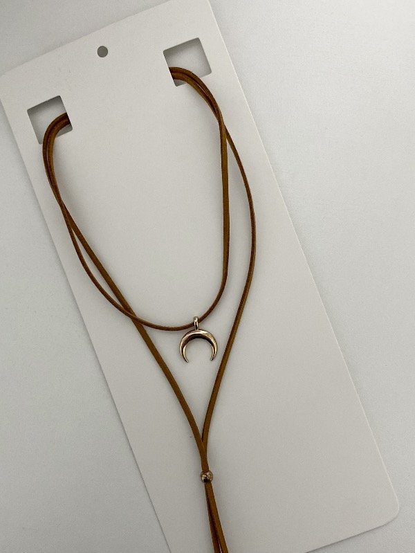Producto - Collar marrón y dorado luna