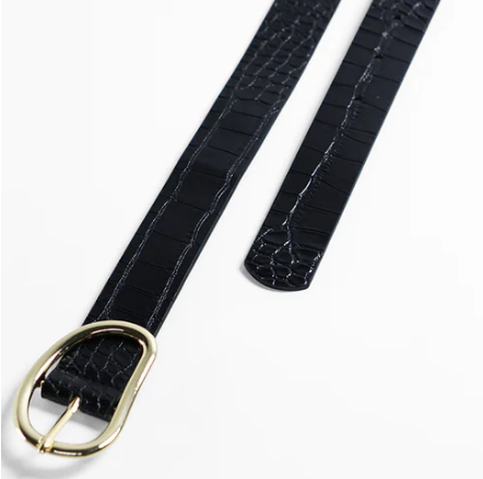 Producto - Cinto negro croco con hebilla