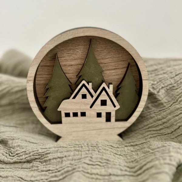 Producto - ADORNO REDONDO CASITAS EN EL  BOSQUE