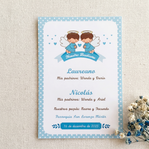 Producto - Diseño de Estampitas - Modelo Angelitos Mellis