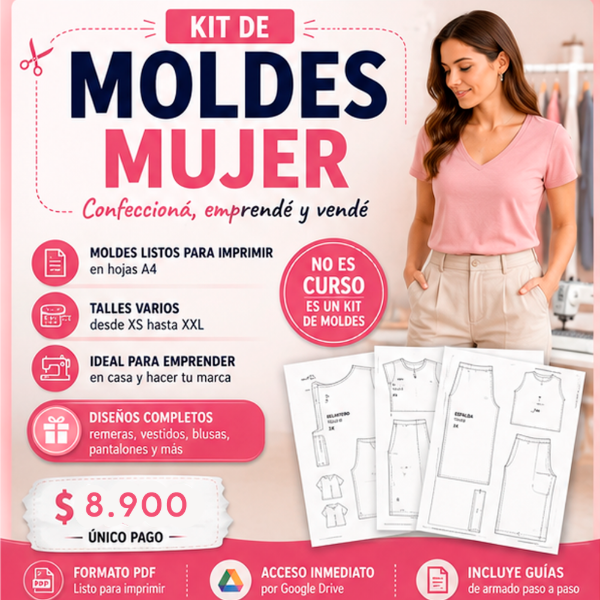 Producto - Kit de Moldes Ropa de Mujer!